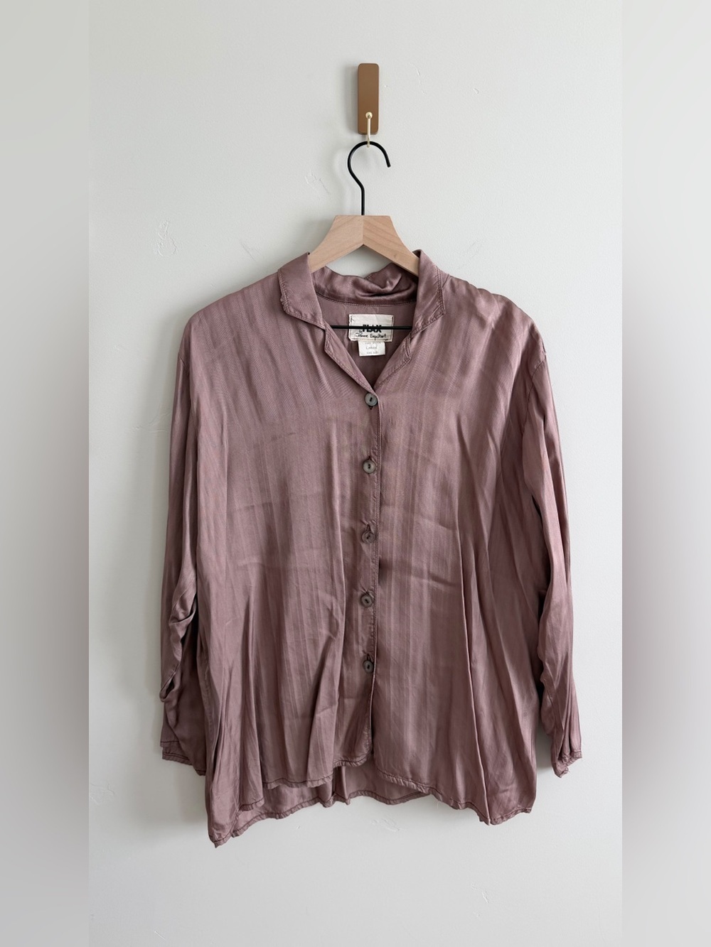 Flax 100% Rayon Button Up Long Sleeve Top
